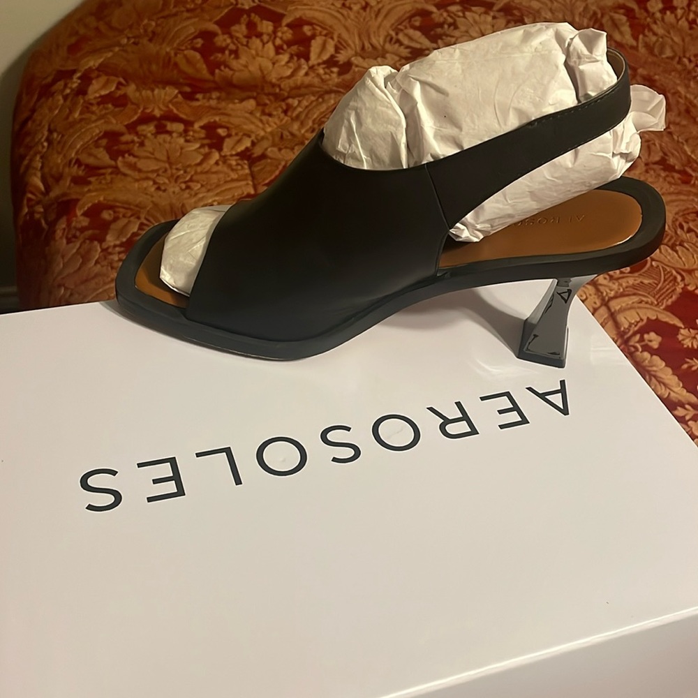 Aerosols CANAL Black Leather Sandle